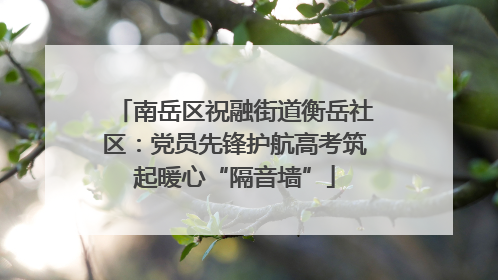 南岳区祝融街道衡岳社区：党员先锋护航高考筑起暖心“隔音墙”