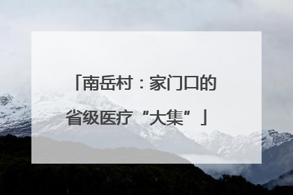 南岳村：家门口的省级医疗“大集”