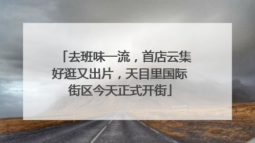 去班味一流，首店云集好逛又出片，天目里国际街区今天正式开街
