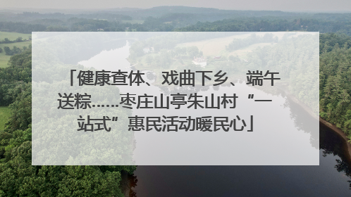 健康查体、戏曲下乡、端午送粽……枣庄山亭朱山村“一站式”惠民活动暖民心