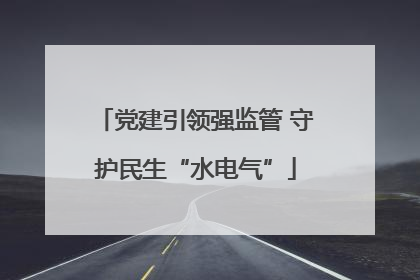 党建引领强监管 守护民生“水电气”