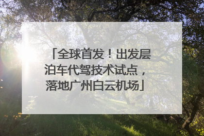 全球首发！出发层泊车代驾技术试点，落地广州白云机场