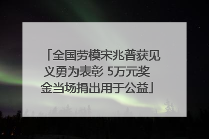 全国劳模宋兆普获见义勇为表彰 5万元奖金当场捐出用于公益