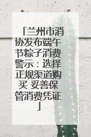 兰州市消协发布端午节粽子消费警示：选择正规渠道购买 妥善保管消费凭证