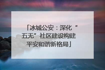冰城公安：深化“五无”社区建设构建平安和谐新格局