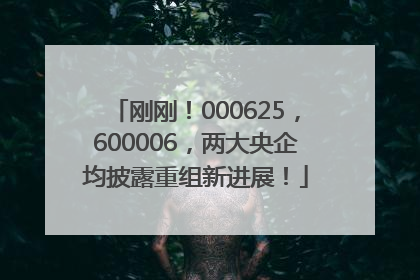刚刚！000625，600006，两大央企均披露重组新进展！