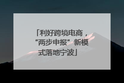 利好跨境电商，“两步申报”新模式落地宁波
