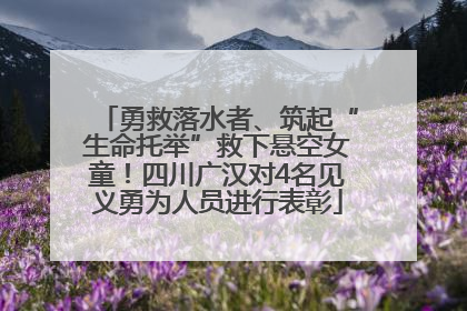 勇救落水者、筑起“生命托举”救下悬空女童！四川广汉对4名见义勇为人员进行表彰