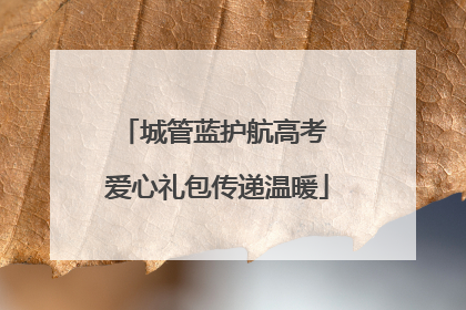 城管蓝护航高考 爱心礼包传递温暖