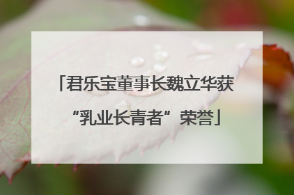 君乐宝董事长魏立华获“乳业长青者”荣誉
