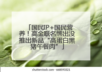 国民IP+国民营养！高金联名熊出没推出新品“高蛋白黑猪午餐肉”