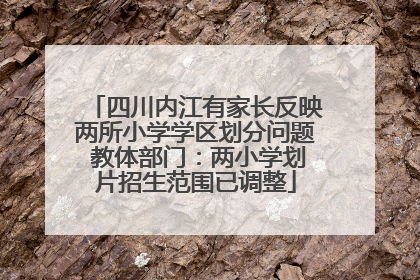 四川内江有家长反映两所小学学区划分问题 教体部门：两小学划片招生范围已调整