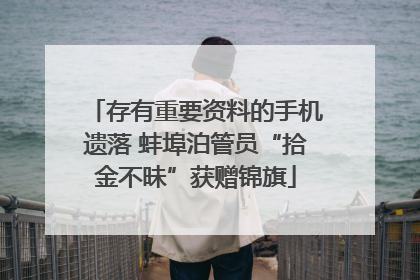 存有重要资料的手机遗落 蚌埠泊管员“拾金不昧”获赠锦旗