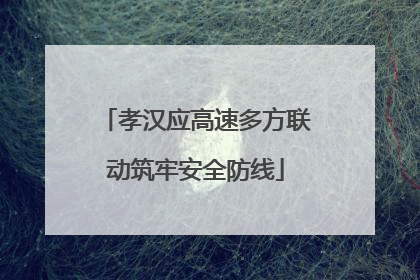 孝汉应高速多方联动筑牢安全防线