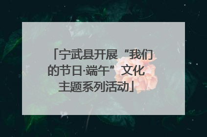 宁武县开展“我们的节日·端午”文化主题系列活动