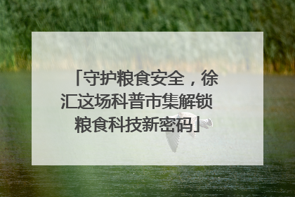 守护粮食安全，徐汇这场科普市集解锁粮食科技新密码