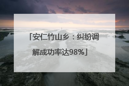 安仁竹山乡：纠纷调解成功率达98%