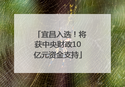 宜昌入选！将获中央财政10亿元资金支持
