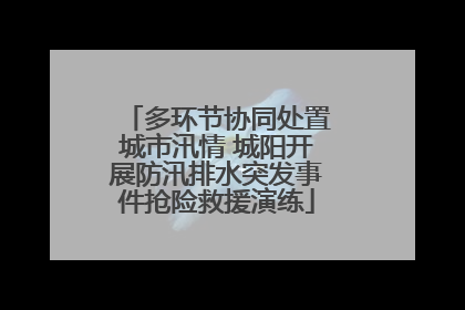 多环节协同处置城市汛情 城阳开展防汛排水突发事件抢险救援演练