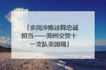 多岗淬炼诠释忠诚担当——郑州交警十一支队董国瑞
