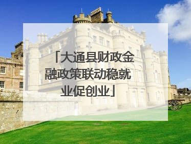 大通县财政金融政策联动稳就业促创业