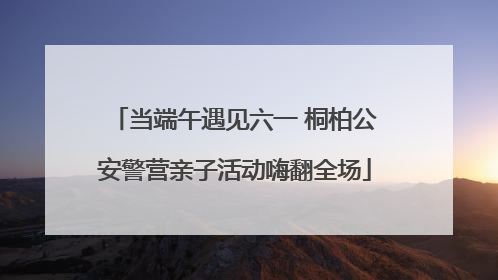 当端午遇见六一 桐柏公安警营亲子活动嗨翻全场