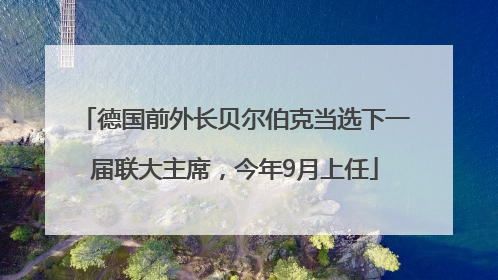 德国前外长贝尔伯克当选下一届联大主席，今年9月上任