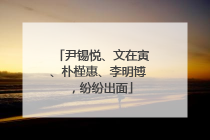 尹锡悦、文在寅、朴槿惠、李明博，纷纷出面