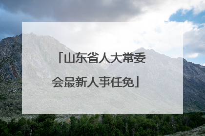 山东省人大常委会最新人事任免