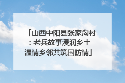 山西中阳县张家沟村：老兵故事浸润乡土 温情乡邻共筑国防情