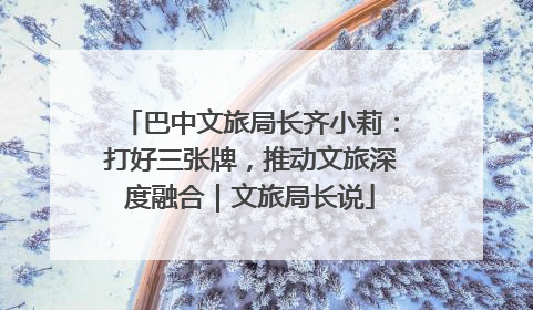 巴中文旅局长齐小莉：打好三张牌，推动文旅深度融合｜文旅局长说
