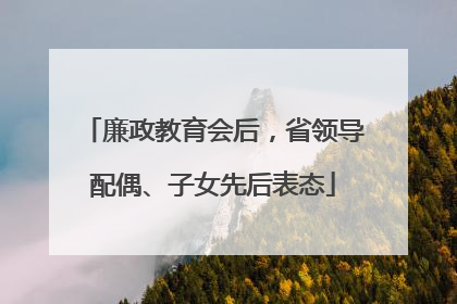廉政教育会后，省领导配偶、子女先后表态
