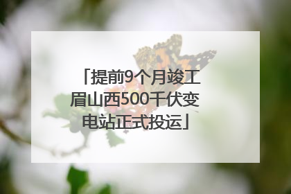 提前9个月竣工 眉山西500千伏变电站正式投运