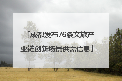 成都发布76条文旅产业链创新场景供需信息
