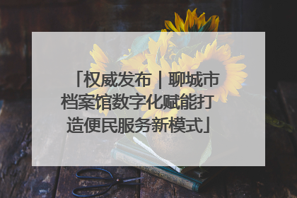 权威发布｜聊城市档案馆数字化赋能打造便民服务新模式