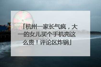 杭州一家长气疯，大一的女儿买个手机壳这么贵！评论区炸锅