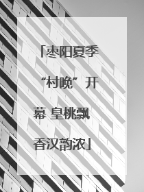 枣阳夏季“村晚”开幕 皇桃飘香汉韵浓