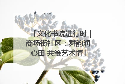 文化书院进行时｜商场街社区：舞韵润心田 共绘艺术情