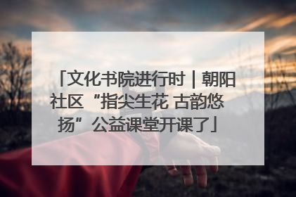 文化书院进行时｜朝阳社区“指尖生花 古韵悠扬”公益课堂开课了