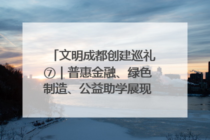 文明成都创建巡礼⑦｜普惠金融、绿色制造、公益助学展现城市文明底色