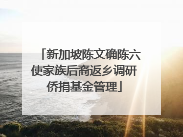 新加坡陈文确陈六使家族后裔返乡调研侨捐基金管理