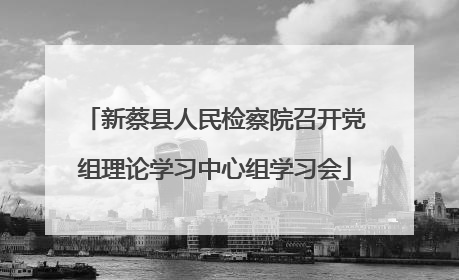 新蔡县人民检察院召开党组理论学习中心组学习会