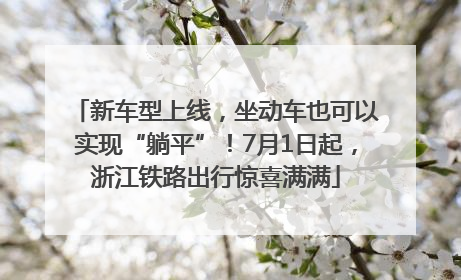 新车型上线，坐动车也可以实现“躺平”！7月1日起，浙江铁路出行惊喜满满
