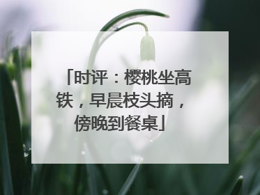 时评：樱桃坐高铁，早晨枝头摘，傍晚到餐桌