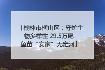 榆林市横山区：守护生物多样性 29.5万尾鱼苗“安家”无定河