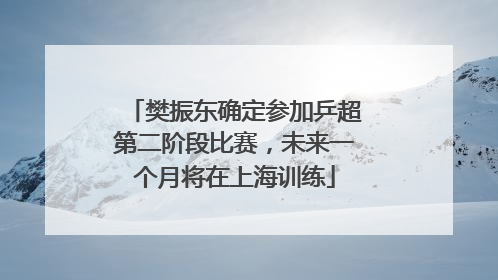 樊振东确定参加乒超第二阶段比赛，未来一个月将在上海训练