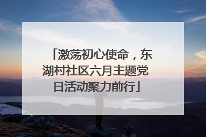 激荡初心使命，东湖村社区六月主题党日活动聚力前行
