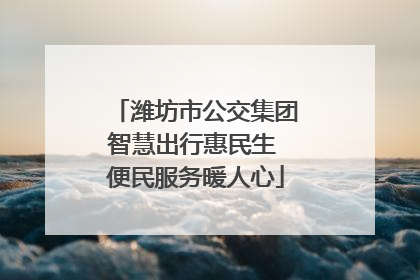 潍坊市公交集团智慧出行惠民生 便民服务暖人心