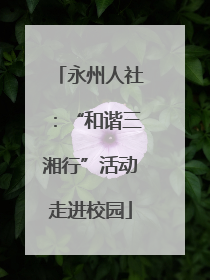 永州人社：“和谐三湘行”活动走进校园
