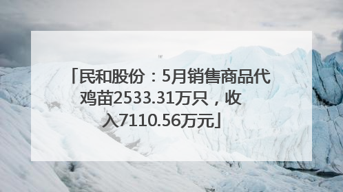 民和股份：5月销售商品代鸡苗2533.31万只，收入7110.56万元